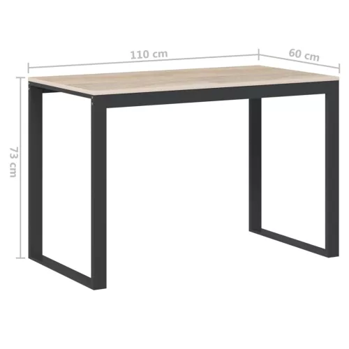 Fekete-tölgyszínű forgácslap számítógépasztal 110 x 60 x 73 cm