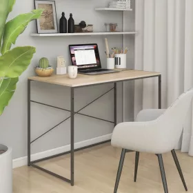   Fekete-tölgyszínű szerelt fa számítógépasztal 110 x 60 x 70 cm