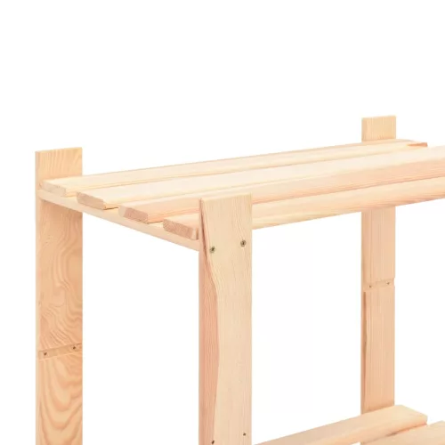 3 db 5-szintes tömör fenyőfa tárolópolc 250 kg 80 x 38 x 170 cm