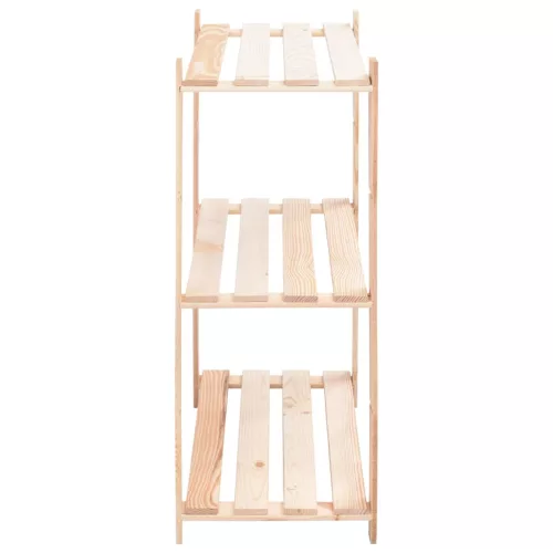5 db 3-szintes tömör fenyőfa tárolópolc 150 kg 80 x 38 x 90 cm