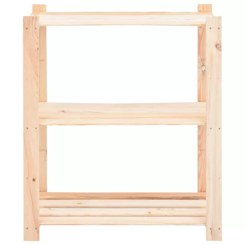 10 db 3-szintes tömör fenyőfa tárolópolc 150 kg 80 x 38 x 90 cm