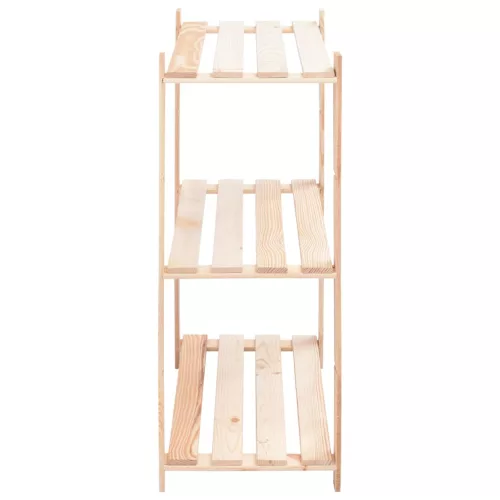 10 db 3-szintes tömör fenyőfa tárolópolc 150 kg 80 x 38 x 90 cm