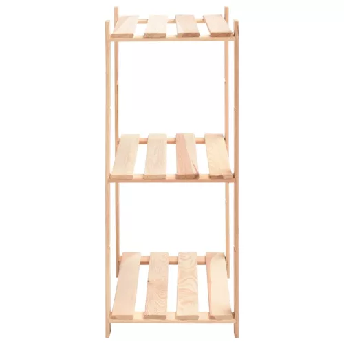 2 db 3-szintes tömör fenyőfa tárolópolc 150 kg 60 x 38 x 90 cm