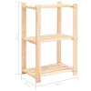 2 db 3-szintes tömör fenyőfa tárolópolc 150 kg 60 x 38 x 90 cm