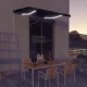 Antracitszürke kézzel kihúzható LED-es napellenző 350 x 250 cm