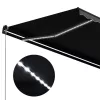 Antracitszürke kézzel kihúzható LED-es napellenző 350 x 250 cm