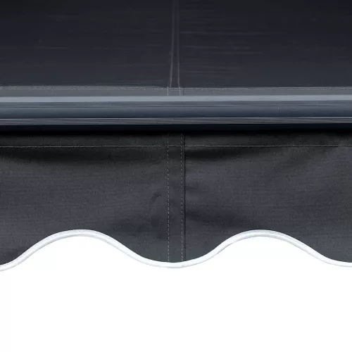 Antracitszürke kézzel kihúzható LED-es napellenző 350 x 250 cm