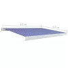 Kék és fehér motorizált kazettás napellenző 350x250 cm