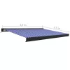 Kék és fehér motorizált kazettás napellenző 350 x 250 cm