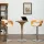 2 db krémszínű hajlított fa és műbőr bárszék