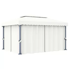 Krémfehér alumíniumpavilon függönnyel 4 x 3 m