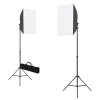 Fotóstúdió-felszerelés softbox lámpákkal és háttérrel