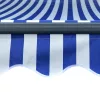 Kék és fehér kézzel kihúzható LED-es napellenző 300 x 250 cm