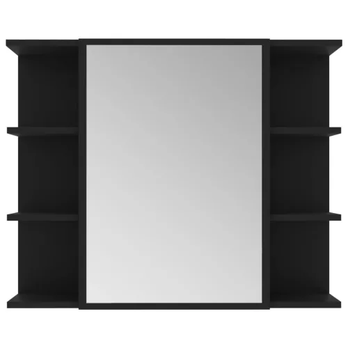 4 részes fekete forgácslap fürdőszobai bútorszett