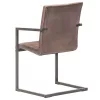 6 db barna valódi bőr szánkótalpas étkezőszék