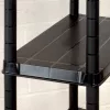 Fekete műanyag 4 szintes tárolópolc 122 x 30,5 x 130 cm