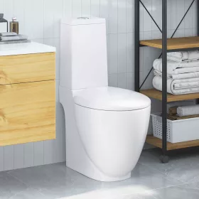   Fürdőszobai kerek fehér kerámia WC alsó vízelvezetéssel