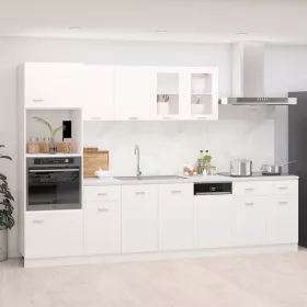 Lyon 7 részes fehér szerelt fa konyhai szekrénygarnitúra