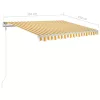 Sárga és fehér kézzel kihúzható napellenző 350 x 250 cm
