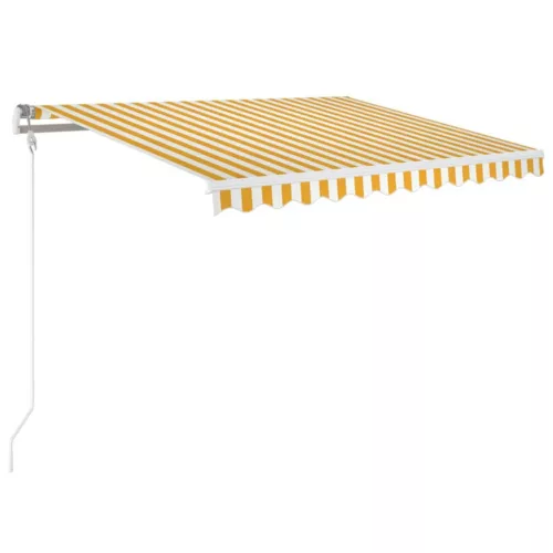 Sárga és fehér automata napellenző 350 x 250 cm