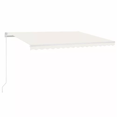 Krémszínű kézzel kihúzható LED-es napellenző 400 x 300 cm
