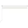 Krémszínű kézzel kihúzható LED-es napellenző 400 x 300 cm
