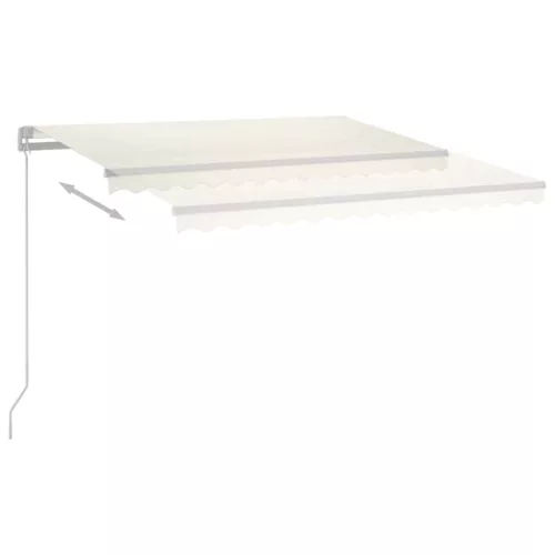 Krémszínű kézzel kihúzható LED-es napellenző 400 x 300 cm