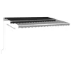 Antracitszürke kézzel kihúzható LED-es napellenző 450 x 300 cm