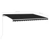 Antracitszürke kézzel kihúzható LED-es napellenző 450 x 300 cm