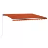 Narancs és barna kézzel kihúzható LED-es napellenző 450x300 cm