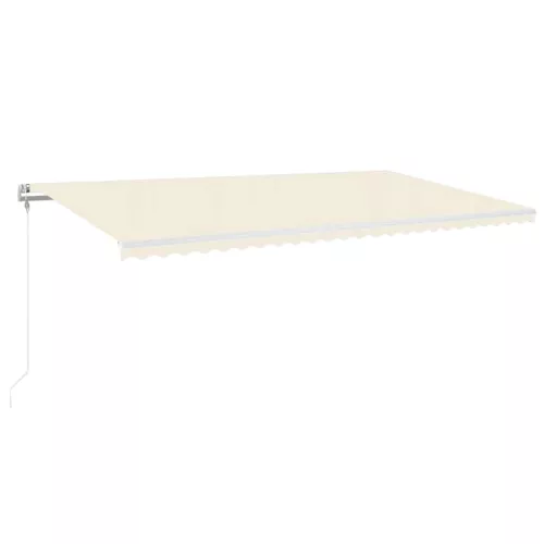 Krémszínű automata szélérzékelős és LED-es napellenző 600x300cm
