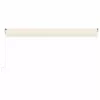 Krémszínű automata szélérzékelős és LED-es napellenző 600x300cm