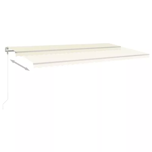 Krémszínű automata szélérzékelős és LED-es napellenző 600x300cm