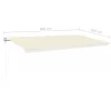 Krémszínű automata szélérzékelős és LED-es napellenző 600x300cm