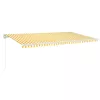 Sárga-fehér szélérzékelős és LED-es napellenző 600x300 cm