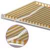 Sárga-fehér szélérzékelős és LED-es napellenző 600x300 cm