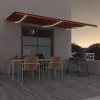Narancssárga-barna szélérzékelős és LED-es napellenző 600x300cm