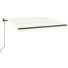Krémszínű kézzel kihúzható LED-es napellenző 350 x 250 cm