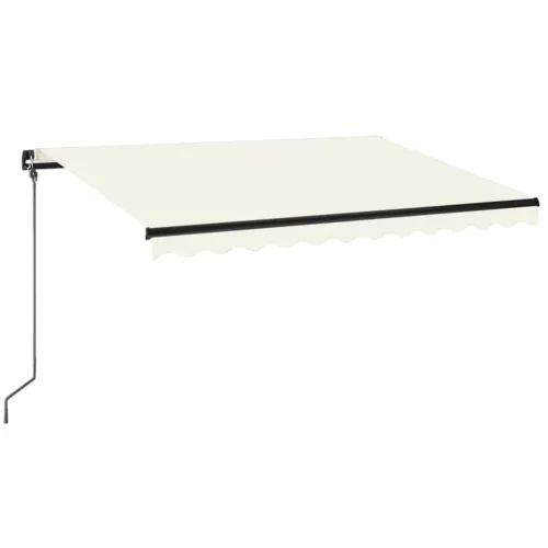 Krémszínű kézzel kihúzható LED-es napellenző 350 x 250 cm