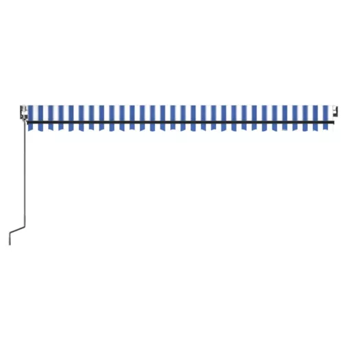 Kék/fehér automata szélérzékelős és LED-es napellenző 500x300cm