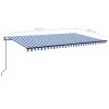 Kék/fehér automata szélérzékelős és LED-es napellenző 500x300cm