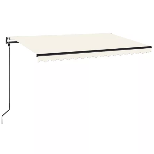 Krémszínű automata szélérzékelős és LED-es napellenző 400x350cm