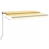Sárga-fehér szélérzékelős és LED-es napellenző 400x350 cm