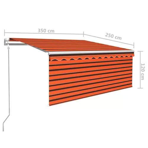 Narancssárga-barna automata napellenző redőnnyel 3,5 x 2,5 m