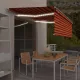Narancssárga-barna kézzel kihúzható LED-es napellenző 4 x 3 m