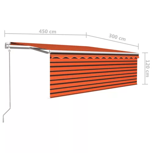 Narancssárga-barna automata napellenző redőnnyel 4,5 x 3 m