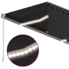 Antracitszürke kihúzható LED-es napellenző redőnnyel 3,5x2,5 m