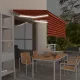 Narancssárga-barna LED-es napellenző redőnnyel 3,5 x 2,5 m