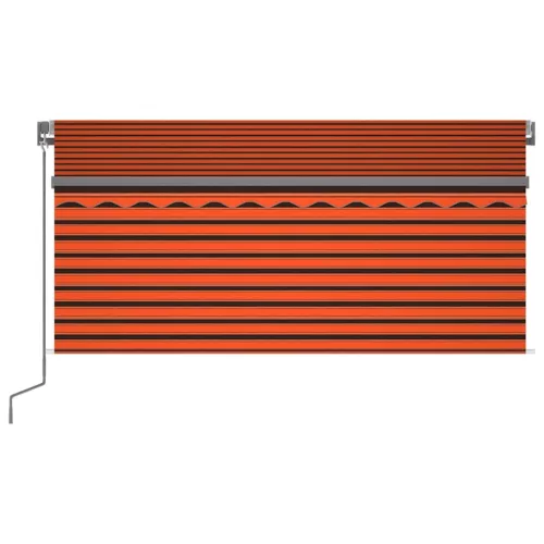 Narancssárga-barna LED-es napellenző redőnnyel 3,5 x 2,5 m