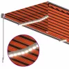 Narancssárga-barna LED-es napellenző redőnnyel 3,5 x 2,5 m